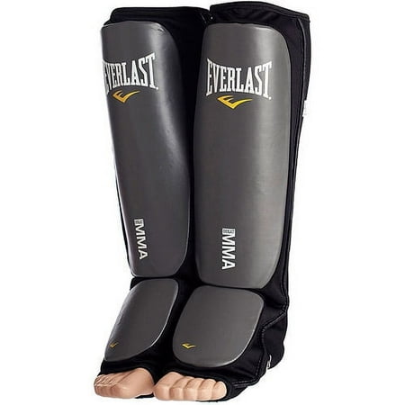Everlast Black New Mixed Martial Arts Shin Guards (Large/X-Large)