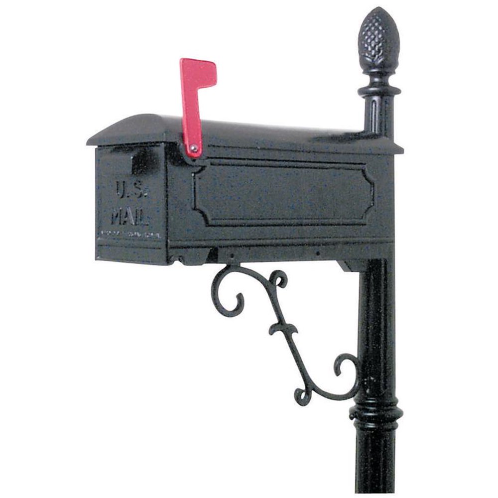 MAILBOX/POST CAST ALUM BLACK