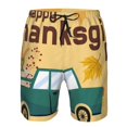 thumbnail image 3 of Logiee Happy Thanksgiving Day Print Mens Swim Trunks Quick Dry Board Shorts,Breathable Hawaii Beach Shorts Swimwear Bathing Suits-Small, 3 of 6