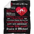 thumbnail image 4 of 50th Wedding Anniversary Personalized Blankets Gifts for Couples Husband Wife Dad Mom Grandma Grandpa Throw Blanket 50 Years of Marriage Anniversary Celebration Gift Ideas Cozy Fleece Sherpa Blanket, 4 of 5