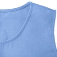 thumbnail image 6 of VEKDONE Womens Plus Size Linen Dress Sleeveless Crewneck Tunic Dresses with Pockets Solid Color Loose Fit A-Line Dress Fashion Clothes Light Blue XXXXXL, 6 of 7