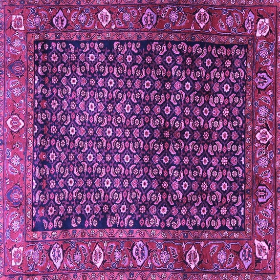 Ahgly Company Indoor Square Persian Purple Traditional Area Rugs, 3' Square