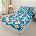 thumbnail image 2 of Homewish Vintage Floral Zipper Full Size Comforter Sets with Fitted Sheet and 2 Pillowcases,Navy Flowers Zipper Bedding Set,Navy Blue Reversible,4pcs, 2 of 8