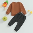 thumbnail image 6 of Baby Boy Girl Halloween Outfits Long Sleeve Shirts Checkerboard Ghost Sweatshirt Tops Pants Set Toddler Infant Fall Winter Clothes, 6 of 8