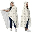 thumbnail image 2 of Wearable Blanket,Highland Cow Cactus Triangle Pattern Hooded Wearable Sherpa Blanket for Adults & Teens,Winter Poncho Shawl Wrap Cape Thick Warm,50"x60", 2 of 5