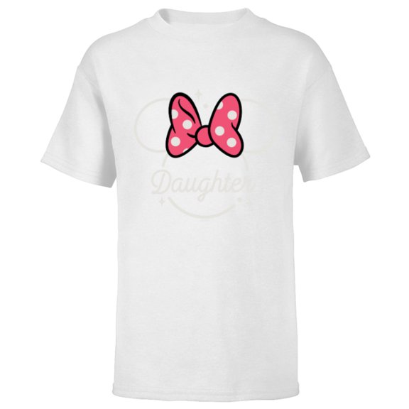 Disney Minnie Mouse Daughter Head Icon Magic Family Trip- Short Sleeve T-Shirt for Kids - Customized-White