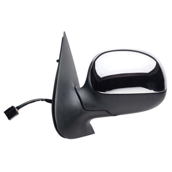 61132F - Fit System Driver Side Mirror for 98-02 Ford Expedition/ Lincoln Navigator, 98-03 F150/F250 LD 4 Door Crew Cab, black, w/o signal, w/ chrome cover, foldaway, Power