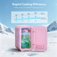 thumbnail image 6 of BEICHEN Mini Fridge, 6 Liter/8 Can Skincare Fridge, 110V AC/DC Portable Thermoelectric Cooler & Warmer Refrigerators for Bedroom, Dorm, Office, Car, Pink, 6 of 11
