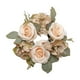 thumbnail image 1 of Anillo de vela de corona de vela de flores de flores de rosa, adorno colgante de pared, decorativo para la pared de compromiso de puerta al aire libre Champán, 1 of 8