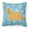thumbnail image 1 of Carolines Treasures BB3486PW1414 Winter Snowflake Cocker Spaniel Fabric Decorative Pillow, 1 of 4