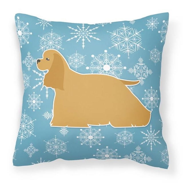 Carolines Treasures BB3486PW1414 Winter Snowflake Cocker Spaniel Fabric Decorative Pillow
