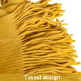thumbnail image 5 of Ntbay Acrylic Knitted Throw Blanket with 7" Tassels, Lightweight and Soft Cozy Decorative Woven Blanket for Travel, Couch, Bed, Sofa, 51" x 67", Mustard Yellow Striped, 5 of 6