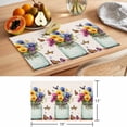 thumbnail image 6 of Butterfly Flower Placemats Set of 8 Retro Purple Blue Yellow Bottle Floral Place Mats Indoor Wipeable Table Mats Washable Cloth Dining Table Placemats for Kitchen Holiday Party Home Decor 13x19 Inch, 6 of 9