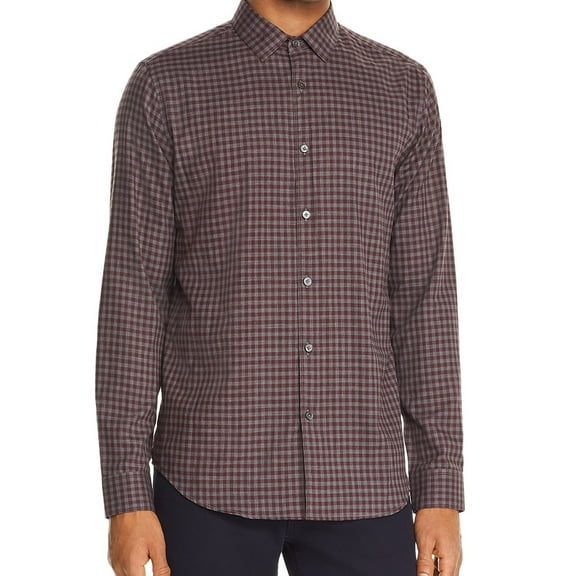 Theory Mens Murrary Button Up Shirt, Purple, X-Large