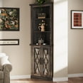 thumbnail image 7 of VEANERWOOD 67" Tall Corner Cabinet with 3 Adjustable Shelves, Modern Storage Cabinet with 2 Glass Doors for Living Room, Bathroom, Hallway, Dark Rustic Oak, 7 of 7