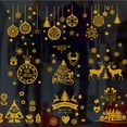 thumbnail image 4 of Juego de 2 pegatinas navideñas silenciosas con aspersiones doradas, pegatinas eléctricas para ventanas, decoraciones navideñas de cristal, pegatinas de pared con polvo dorado, 4 of 5