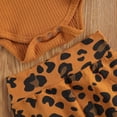 thumbnail image 5 of Baby Girls Boys Clothes Sets Leopard Print Sleeveless Knit Solid Romper Shorts Headband, 5 of 7