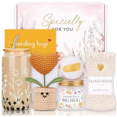 Care Package for Women: Get Well/Recovery/Sympathy "Hug in a Box" gifts. Ideal for post-surgery, college girls, or to say "thinking of you."