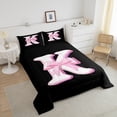 thumbnail image 4 of Feelyou Monogrammed K Bedding Twin Comforter Set, Initial Letter Down Comforter, Pink Bow Reversible Comforters & Duvets, Super Cozy Bedroom Decor, 2-Piece, 4 of 8