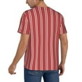 thumbnail image 2 of Rateoe Stripes Red White Pattern Men’s Baseball Short Sleeve Polo Shirt, Midweight Men's Shirt Golf Shirt Polo Shirts Quick Dry Short-4X-Large, 2 of 7