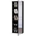 thumbnail image 2 of Black Wall Mounted Shoe Rack With Mirror, Holds 10 Pairs Of Shoes, Space Saving Feature, Single Door, Particle Board Construction Mirror In , Stores Pairs, Option, Product, 2 of 4