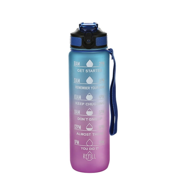 Fiudx Botella de Agua Motivacional, 945 Ml (32 Oz), Diseño Hermético Sin Bpa, Boca Ancha para Un Flujo Rápido de Agua, Tapa Abatible con Una Sola Mano, Frases Inspiradoras, Rastreador de Objetivos de