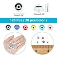 thumbnail image 2 of 120 Pcs Evil Eye Beads 6 Colors Natural Freshwater Shell Evil Eye Beads Flat Round Evil Eye Beads with Enamel for Bracelet Necklace Jewelry Making, 2 of 6