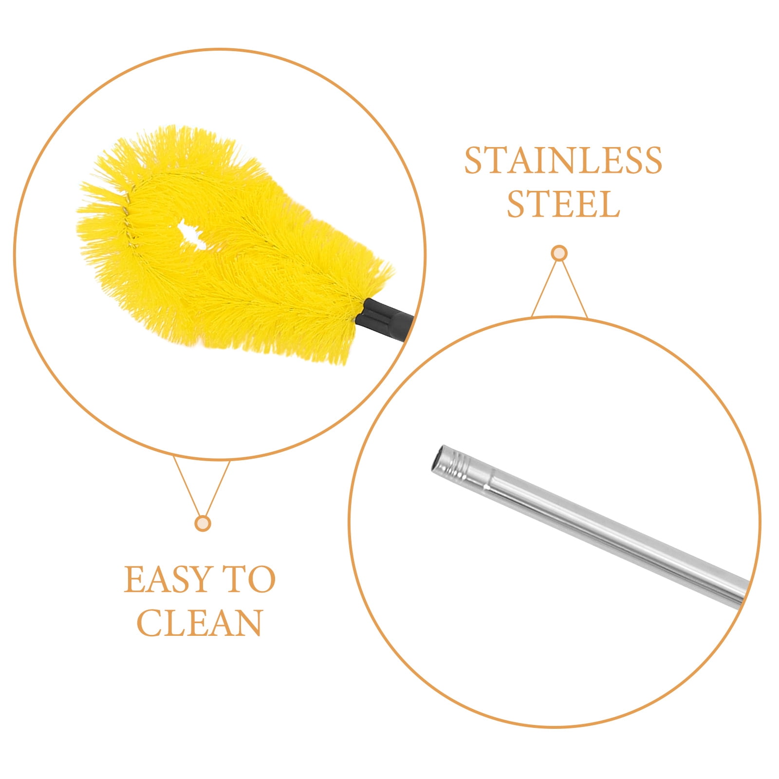 Pretyzoom 1Set Yellow Dryer Vent Cleaner and Chimney Sweep Brush Kit with Sturdy Rods for Home Use