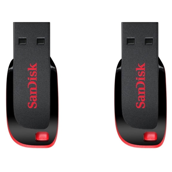 SanDisk 32GB Cruzer Blade USB 2.0 Flash Drive (SDCZ50-032G) Pack of 2