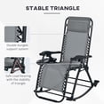 thumbnail image 6 of Outsunny Grey Zero Gravity Chair Set: 2-Pack Recliners with Pillows, Cup Trays & Phone Holders for Ultimate Relaxation, 6 of 6