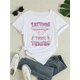 thumbnail image 2 of Women'S Casual T-Shirt - "Tattoos, Pretty Eyes and Thick Things" Print, Round Neck, 2 of 6