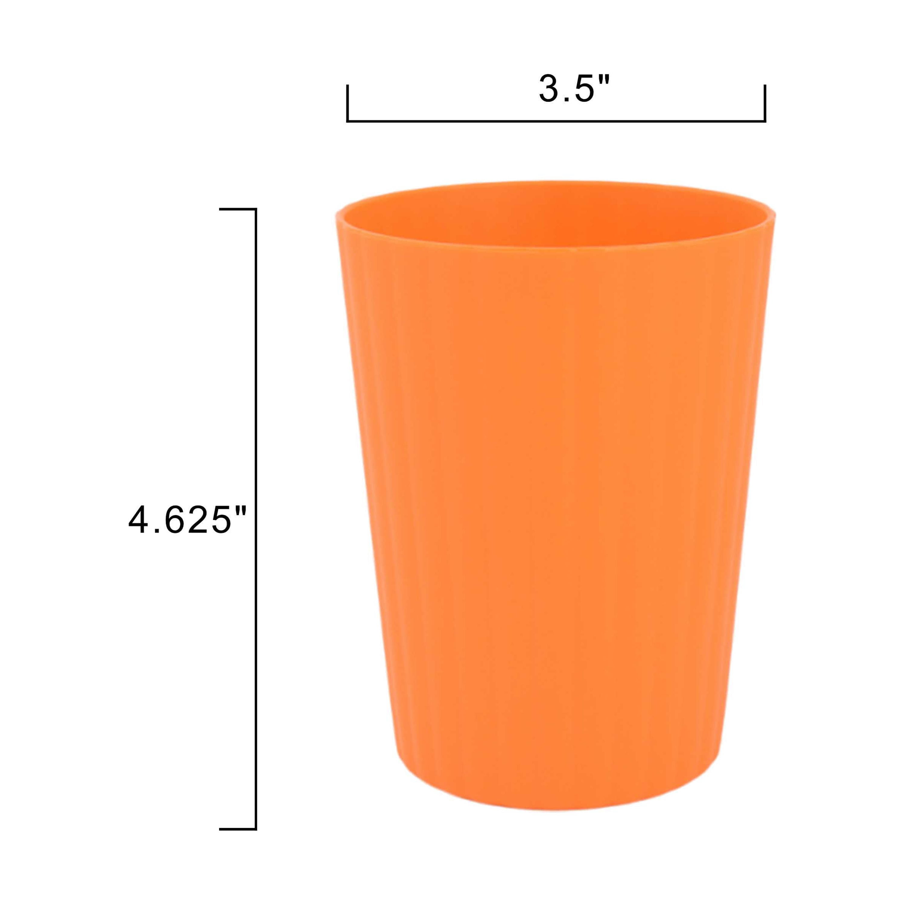 Mainstays - Orange Round Plastic Tumbler, Ribbed, 18-Ounce