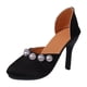thumbnail image 1 of Zapatos de tacón alto con perlas para muñecas BJD, accesorios para figuras femeninas negro, 1 of 9
