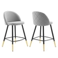 thumbnail image 2 of Modway Cordial Performance Velvet Counter Stools - Set of 2 in Light Gray, 2 of 10