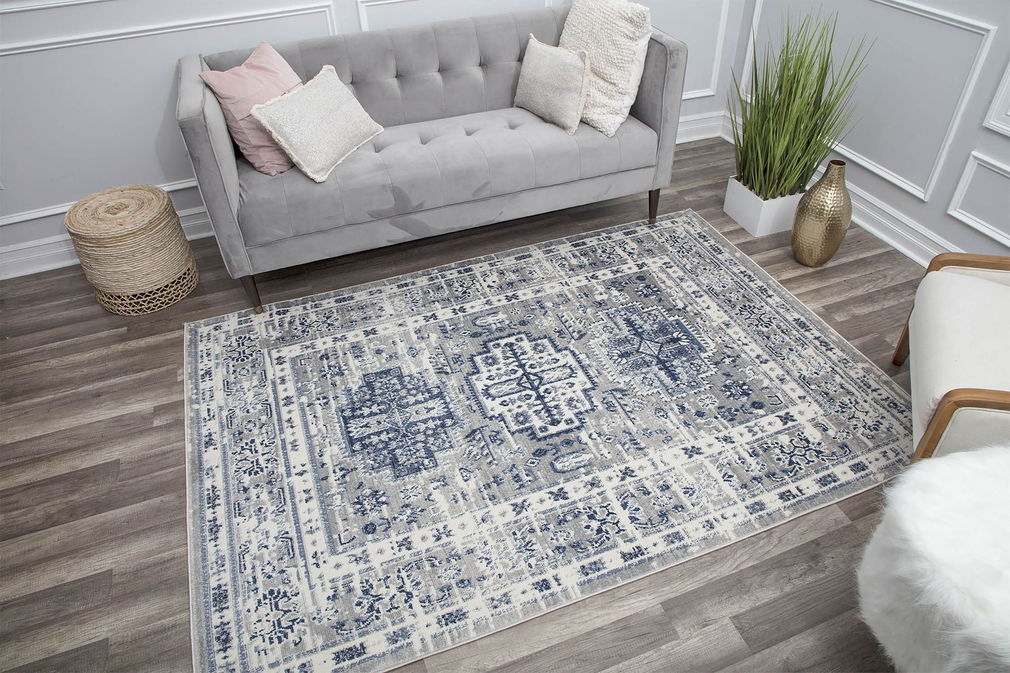 Rugs America Gallagher GL55F Inky Sundara Vintage Transitional Area Rug, 2'6"x8'