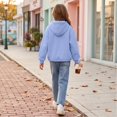 thumbnail image 5 of Girls Zip Up Hoodie 10-12 Half Zip Long Sleeve Kids Sweatshirt Cute Fashion Oversized Pullover Sweatshirt with Pockets, 5 of 8