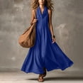 thumbnail image 6 of Womens Casual Solid Color Sleeveless Irregular Neckline Dress, 6 of 6