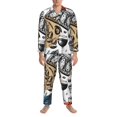 thumbnail image 3 of Fotbe French Food Pijama de Hombre con Estampado de Manga Larga, Conjunto de 2 Piezas, Ropa de Dormir Suave y Cómoda con Bolsillos-X-Large, 3 of 7