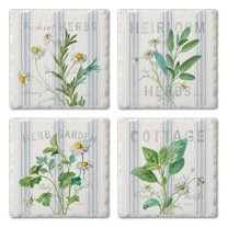 Thirstystone "Flour Sack Herbs" 4-Pack Tumbled Tile Coasters