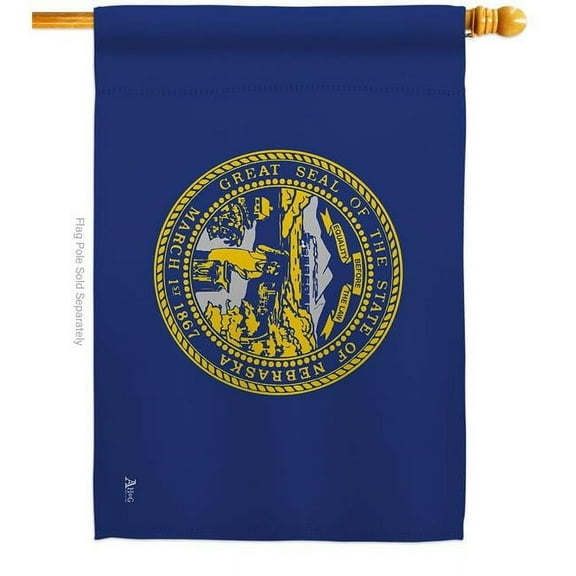 Americana Home & Garden H140528-BO 28 x 40 in. Nebraska American State House Flag with Double-Sided Horizontal Decoration Banner Garden Yard Gift