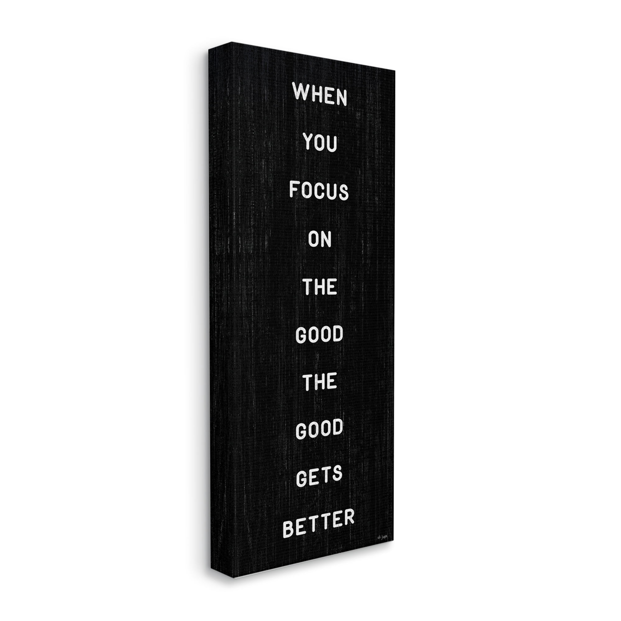 Stupell Industries Focus on Good Motivational Inspirational Painting Gallery Wrapped Canvas Print Wall Art, 20 x 48