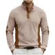 thumbnail image 1 of Tops de Verano de Manga Larga para Hombres Cuello de Pie Color Bloque Botón Abajo Camisa, Tops de Manga Larga Patchwork Blusa Casual con Ajuste Relajado, Chaqueta de Moda Ligera, 1 of 6