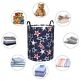 thumbnail image 4 of Sikiie USA Stars Print Round Dirty Clothes Basket, Waterproof Standing Foldable Storage Basket, for Laundry Room, Bedroom, Bathroom Storage-Small, 4 of 6