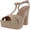 Beige, variant on SUN STONE Womens Beige Cushioned Comfort Adjustable Woven-Like 1" Platform T-Strap Slip Resistant Jamie Round Toe Block Heel Buckle Slingback Sandal 10.5 M