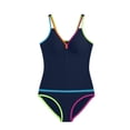 thumbnail image 5 of IYYVV Womens Two Piece Tankini Swimsuits Modest Tummy Control Swim Suits 2026 Neon Full Coverage Bathing Suit Navy 2XL, 5 of 5