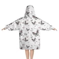 thumbnail image 2 of Black White Butterfly Pattern Blanket Hoodies for Kids 6-13YR Oversize Wearable Blanket Hoodies for Boys Girls Teens, 2 of 7