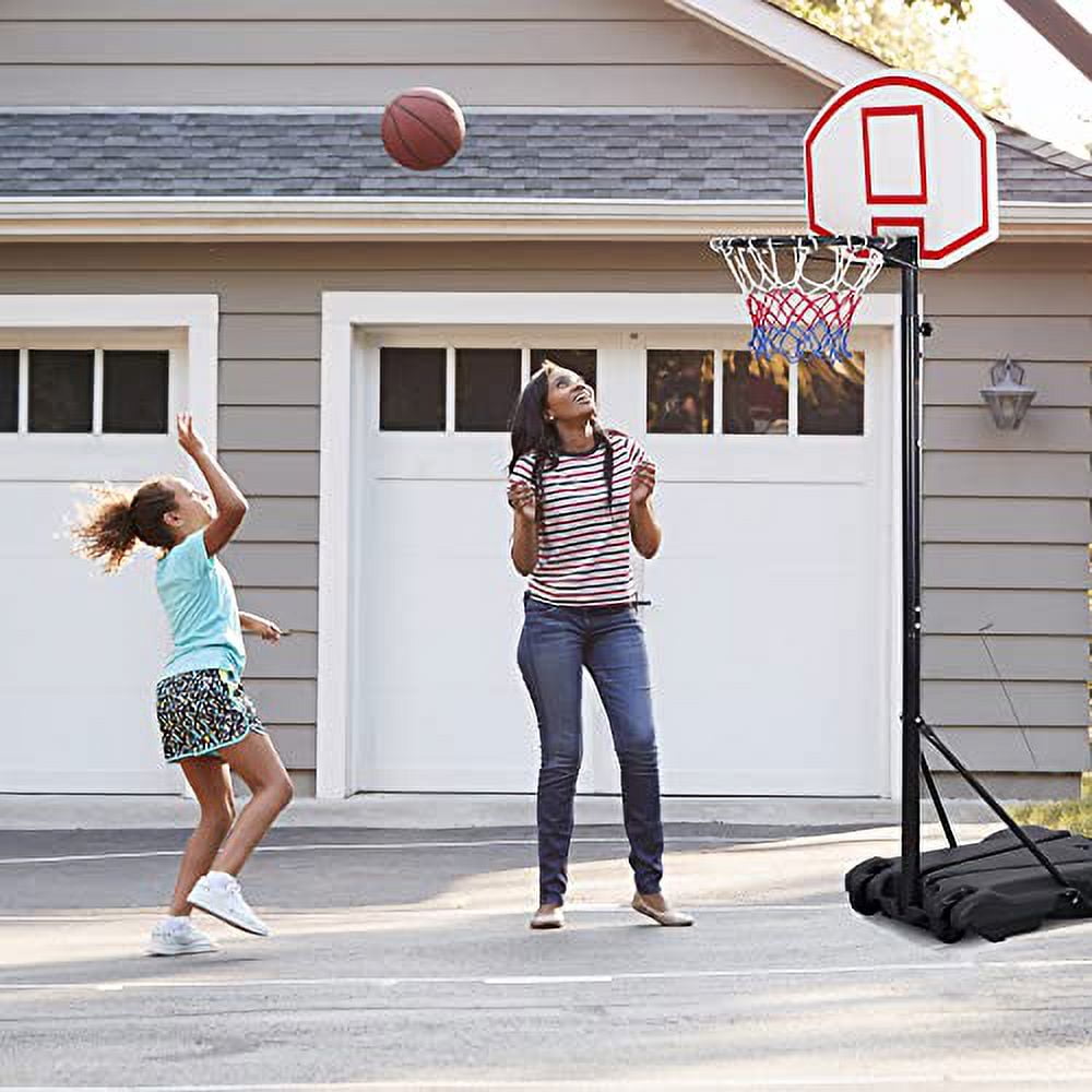 Portable Basketball Hoop, 5.8-7FT Height Adjustable Outdoor Goal System,Weather-Resistant, for Kids Youth,Adults in Backyard/Driveway/Indoor