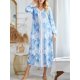 thumbnail image 4 of Camisón de mujer con estampado floral de luna y estrella, cuello en V, jersey de manga larga, v Abanopi Camisón Mujer, 4 of 7