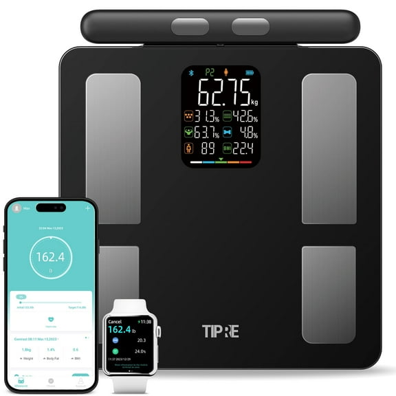 Smart Scale for Body Weight 8-Electrode Digital Weight Scale for Body Fat Bathroom Scale with BMI Full Body Composition Analysis with Bluetooth Health Monitor for Weight Loss, 400lb