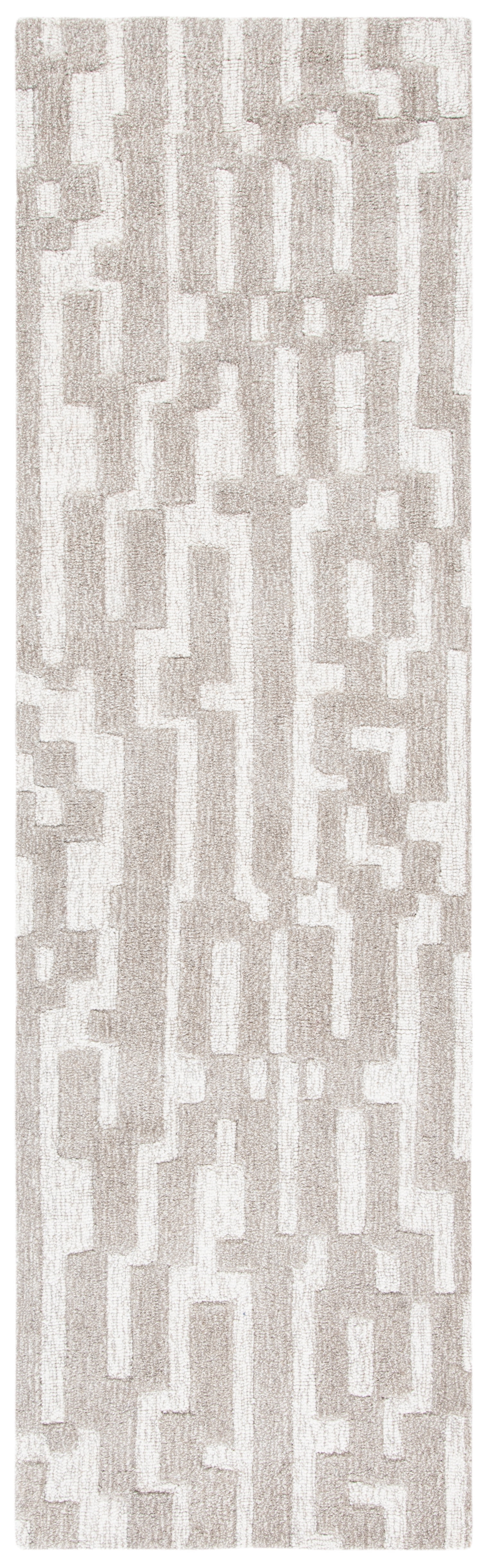 SAFAVIEH Cambridge Macy Geometric Wool Runner Rug, Beige/Gray, 2'3" x 8'